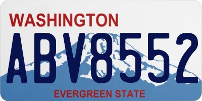 WA license plate ABV8552