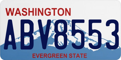 WA license plate ABV8553