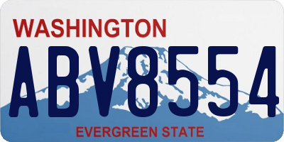 WA license plate ABV8554