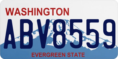 WA license plate ABV8559
