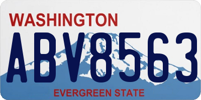 WA license plate ABV8563