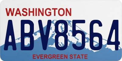 WA license plate ABV8564