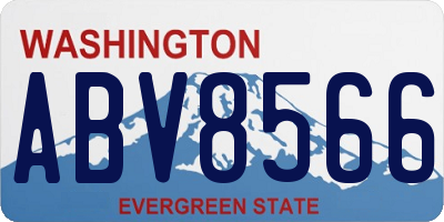 WA license plate ABV8566