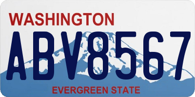 WA license plate ABV8567