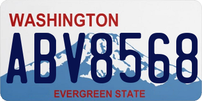WA license plate ABV8568