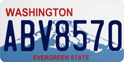 WA license plate ABV8570