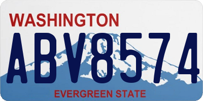 WA license plate ABV8574