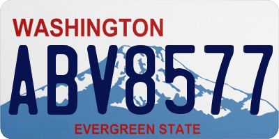 WA license plate ABV8577