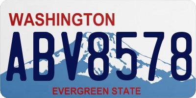 WA license plate ABV8578