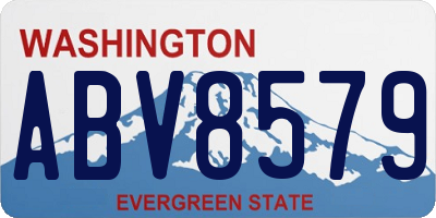 WA license plate ABV8579