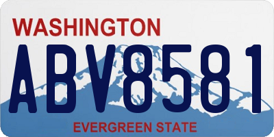 WA license plate ABV8581