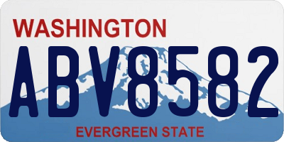 WA license plate ABV8582