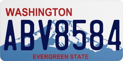 WA license plate ABV8584