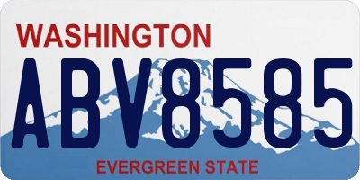 WA license plate ABV8585