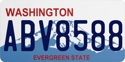 WA license plate ABV8588