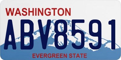 WA license plate ABV8591