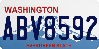 WA license plate ABV8592