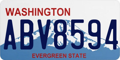 WA license plate ABV8594