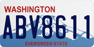 WA license plate ABV8611
