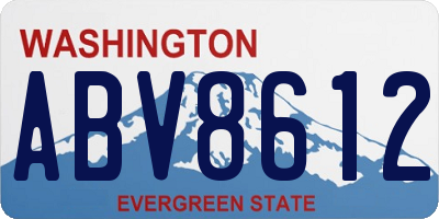 WA license plate ABV8612