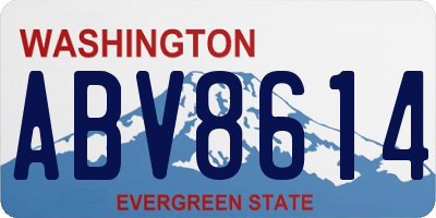 WA license plate ABV8614