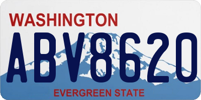 WA license plate ABV8620