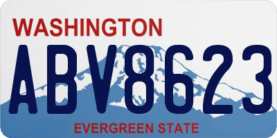 WA license plate ABV8623
