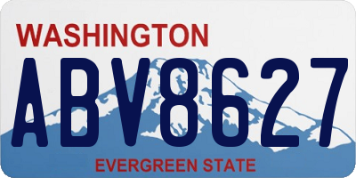 WA license plate ABV8627