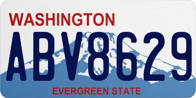 WA license plate ABV8629