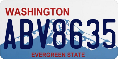 WA license plate ABV8635