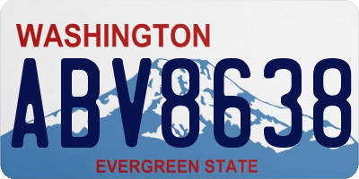 WA license plate ABV8638