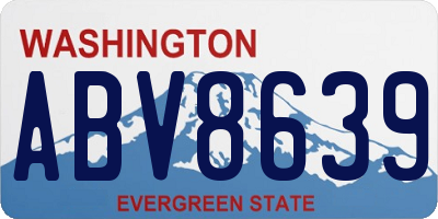 WA license plate ABV8639