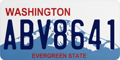 WA license plate ABV8641