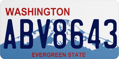 WA license plate ABV8643