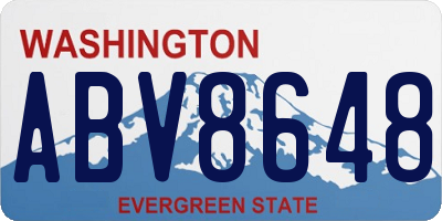 WA license plate ABV8648