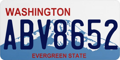 WA license plate ABV8652