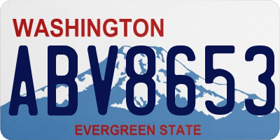 WA license plate ABV8653