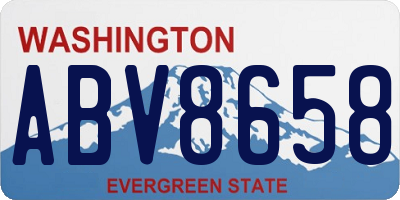 WA license plate ABV8658