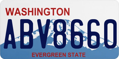 WA license plate ABV8660