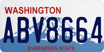 WA license plate ABV8664