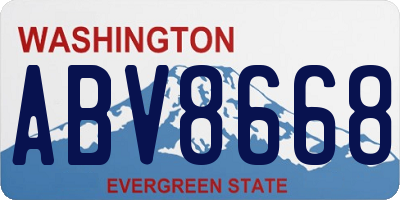 WA license plate ABV8668