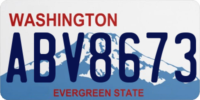 WA license plate ABV8673