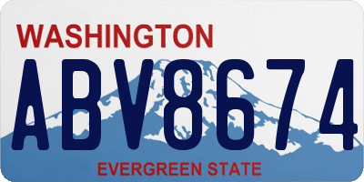 WA license plate ABV8674