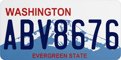 WA license plate ABV8676
