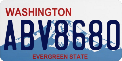 WA license plate ABV8680