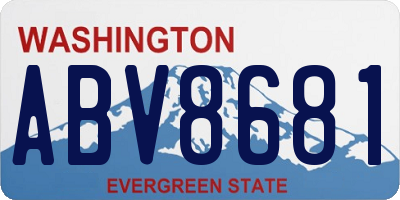 WA license plate ABV8681