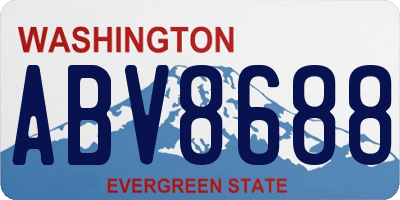WA license plate ABV8688