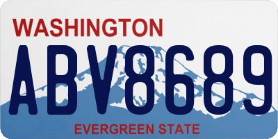 WA license plate ABV8689