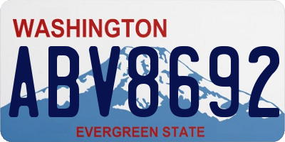 WA license plate ABV8692