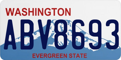 WA license plate ABV8693